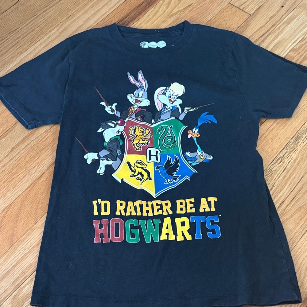 Looney Tunes Hogwarts Kids T-Shirt - Black